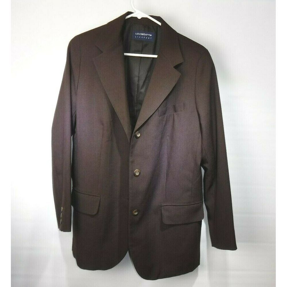 Liz Claiborne Ladies brown suit jacket size medium